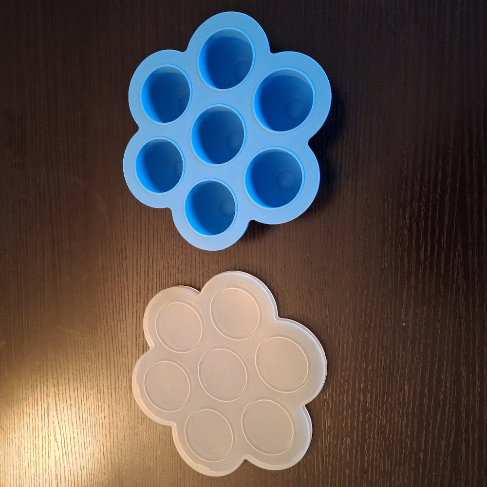 Blue Silicone Egg Bites Mold with Lid for Instant Pot - 7 Cup